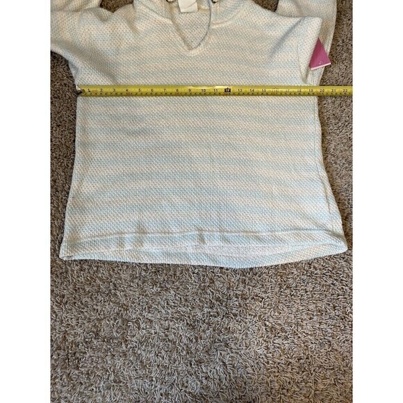 Southern Spirit Women Striped Pullover Hoodie Size XS Raw V Neck Tassels NEW - Picture 9 of 10